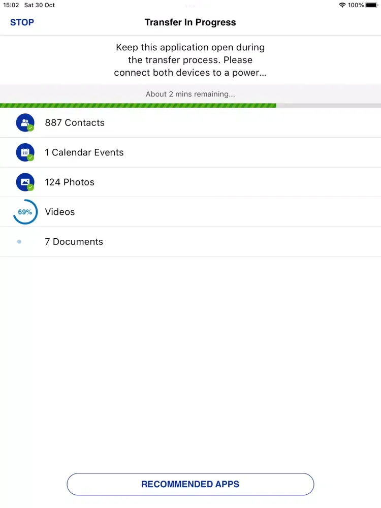 Ảnh chụp màn hình của UScellular™ Data Transfer iPad 