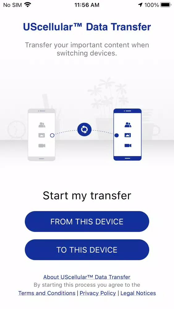 Ảnh chụp màn hình của UScellular™ Data Transfer