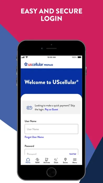 Tangkapan skrin My UScellular Prepaid