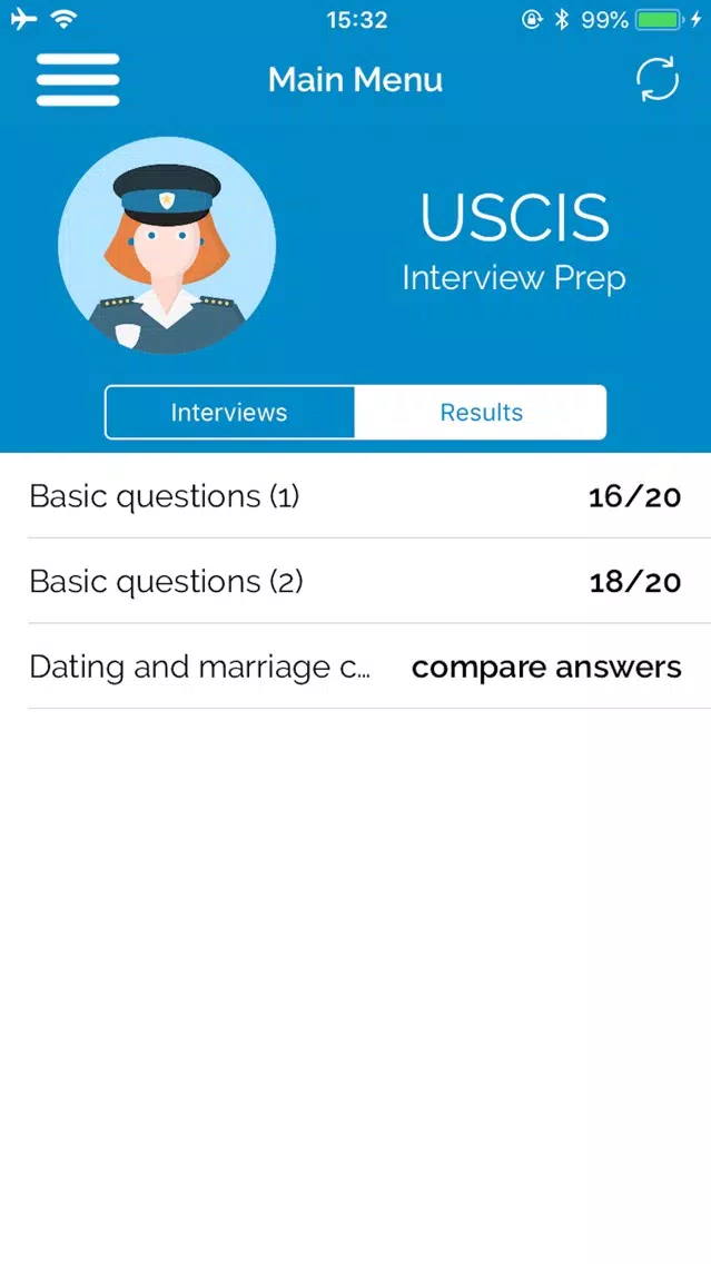 Capturas de pantalla de USCIS Spouse Interview Prep
