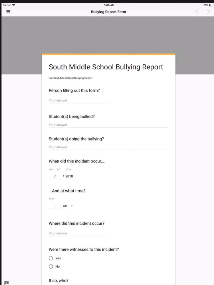 Zrzuty ekranu Billy Mills Middle School iPad 