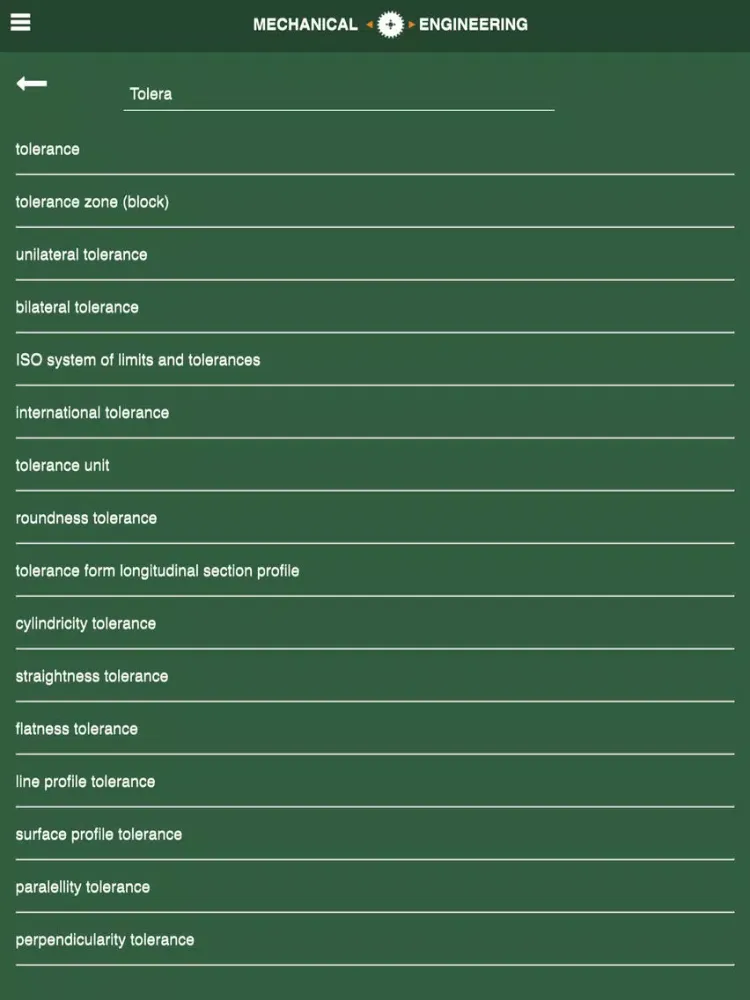 Captures d'écran de Multilingual Dictionary of Mechanical Engineering (English, German, French, Greek) iPad 