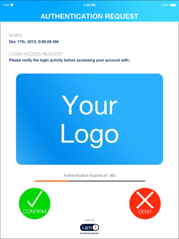 IAmI Authentication iPad  Ekran Görüntüleri