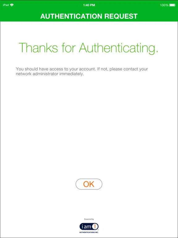 IAmI Authentication iPad  Ekran Görüntüleri
