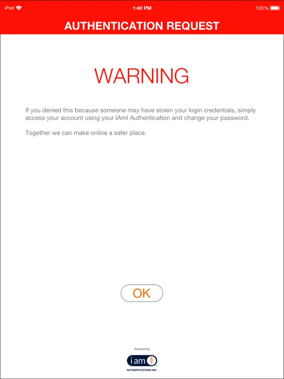 IAmI Authentication iPad  Ekran Görüntüleri