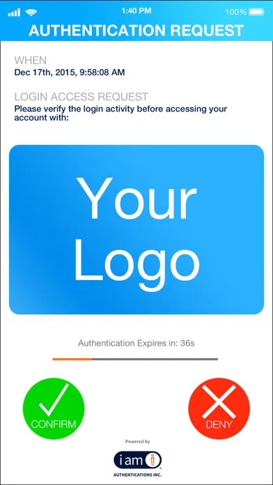 IAmI Authentication Ekran Görüntüleri