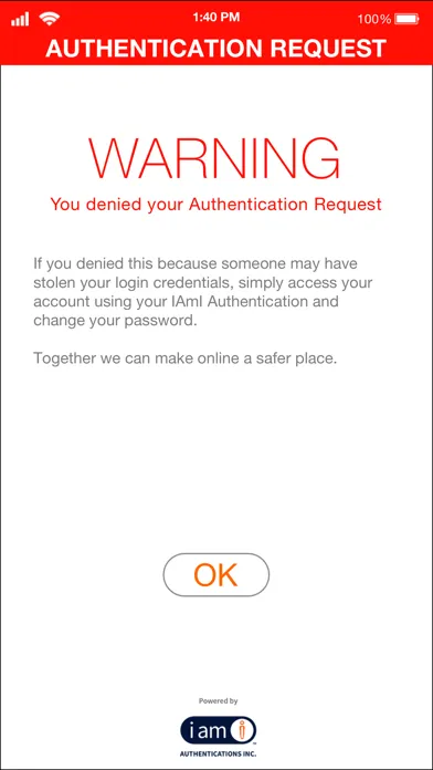 IAmI Authentication Ekran Görüntüleri