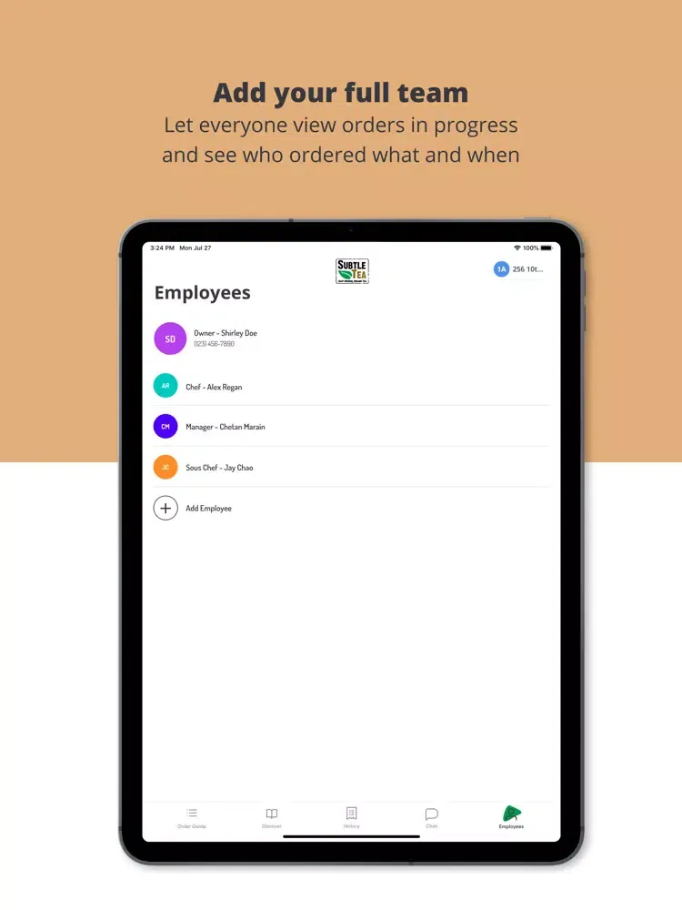 Ảnh chụp màn hình của Subtle Tea iPad 