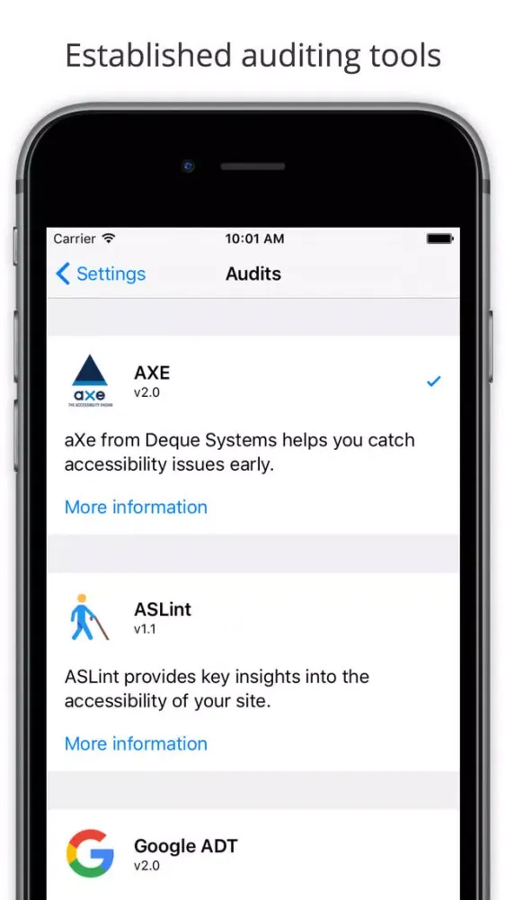 Tangkapan layar Mobile Web Accessibility Check