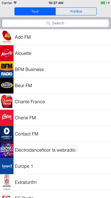 Zrzuty ekranu France Radio Music