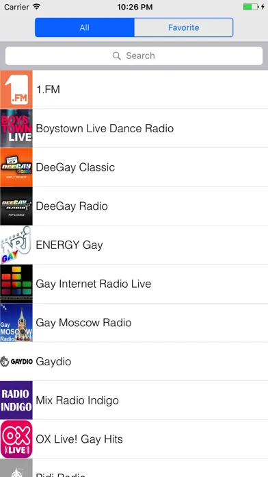 Capturas de tela do Radio LGBT