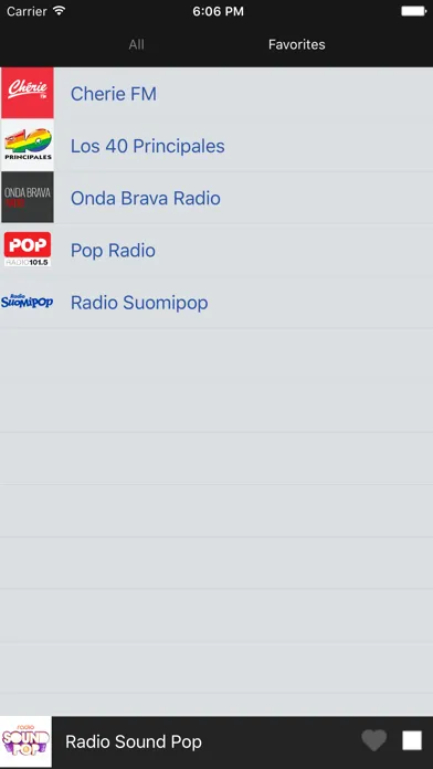 Tangkapan layar Pop Music Radios