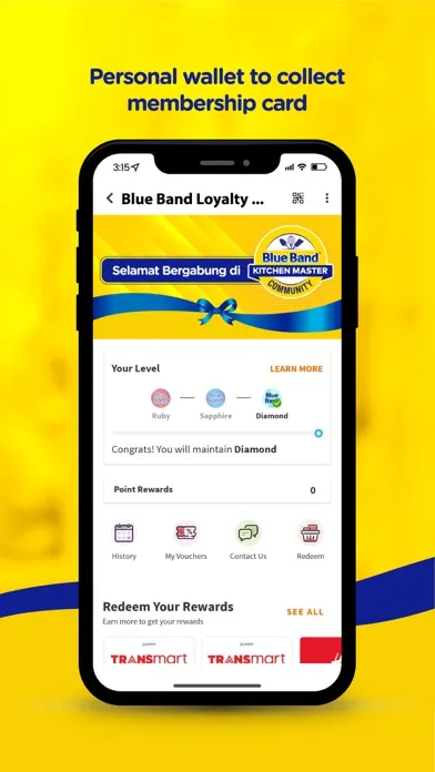 BlueBand Loyalty App Screenshots