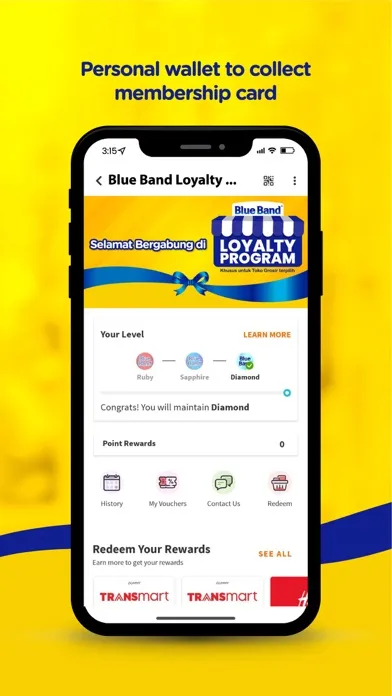 BlueBand Loyalty App Screenshots