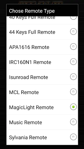 Capturas de tela do MagicLight  RGB LED Remote