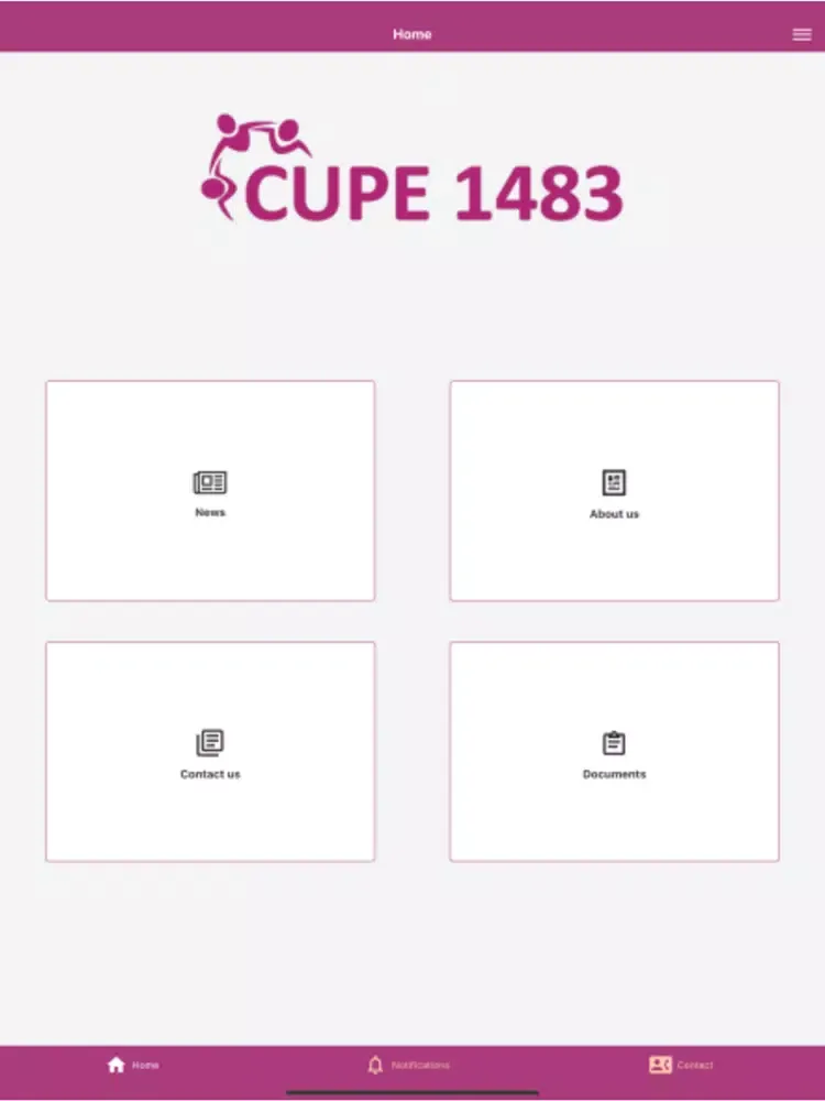 Ảnh chụp màn hình của CUPE 1483 iPad 