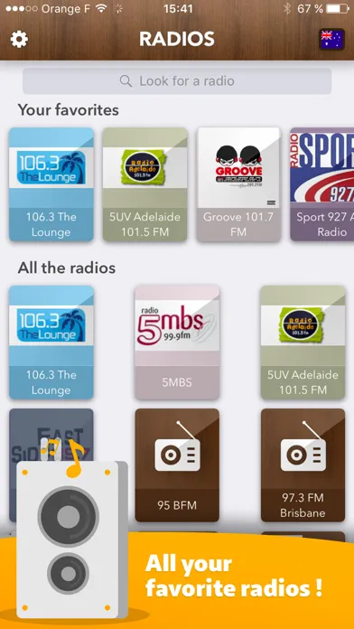 Capturas de tela do Australian Radio - access all Radios in Australia