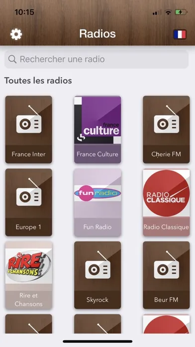 ภาพหน้าจอของ French Radio player