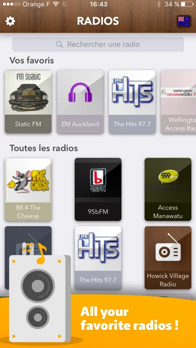 Ảnh chụp màn hình của New Zealand Radio - access all Radios in NZ FREE!