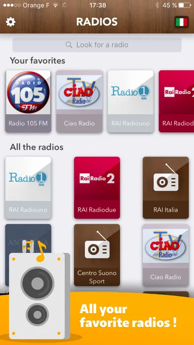 Italy Radio - access all Radios in Italia FREE!应用截图
