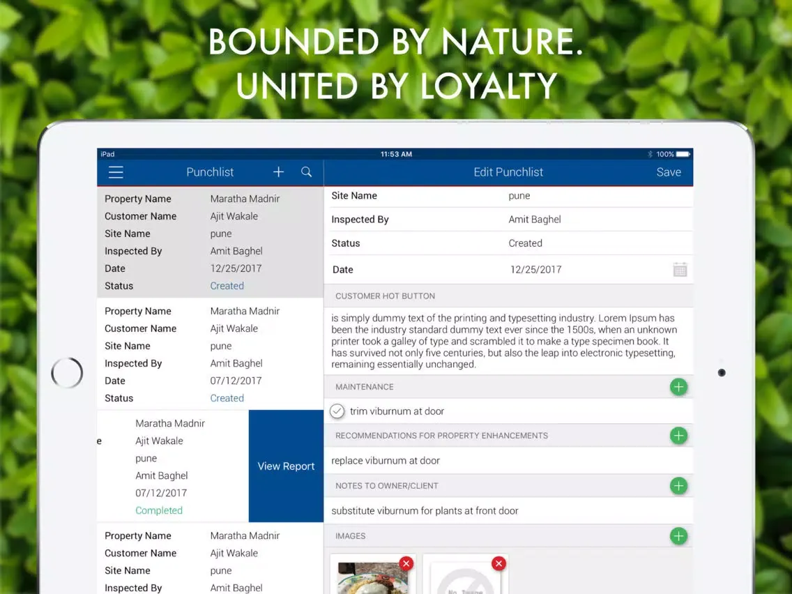 U.S. Lawns iPad  Screenshots