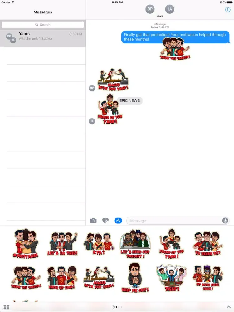 Ảnh chụp màn hình của #No1Yaari Stickers iPad 