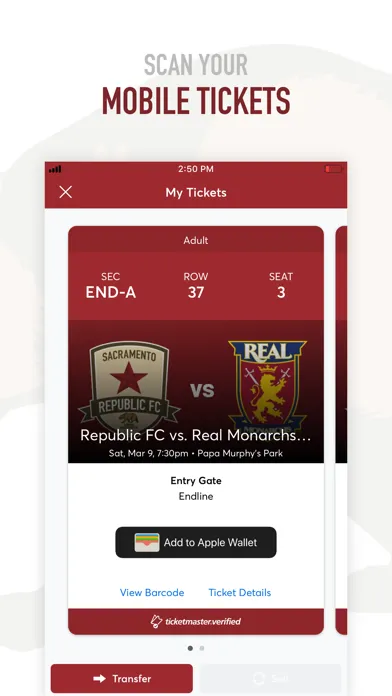Zrzuty ekranu Sacramento Republic FC App