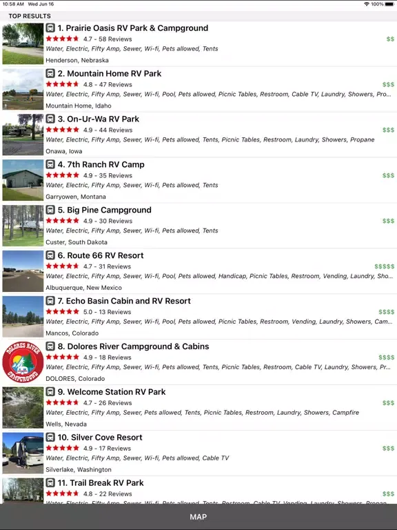 Zrzuty ekranu Parkadvisor U.S. iPad 