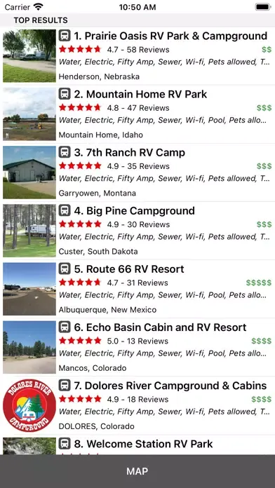 Zrzuty ekranu Parkadvisor U.S.