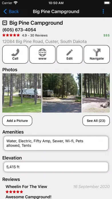 Zrzuty ekranu Parkadvisor U.S.