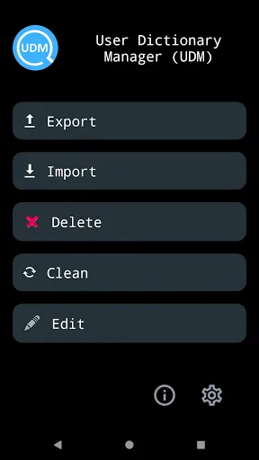 User Dictionary Manager (UDM) Screenshots