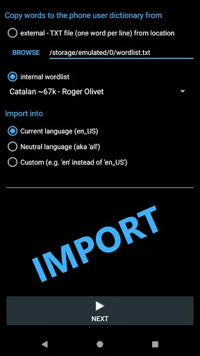 User Dictionary Manager (UDM) Screenshots