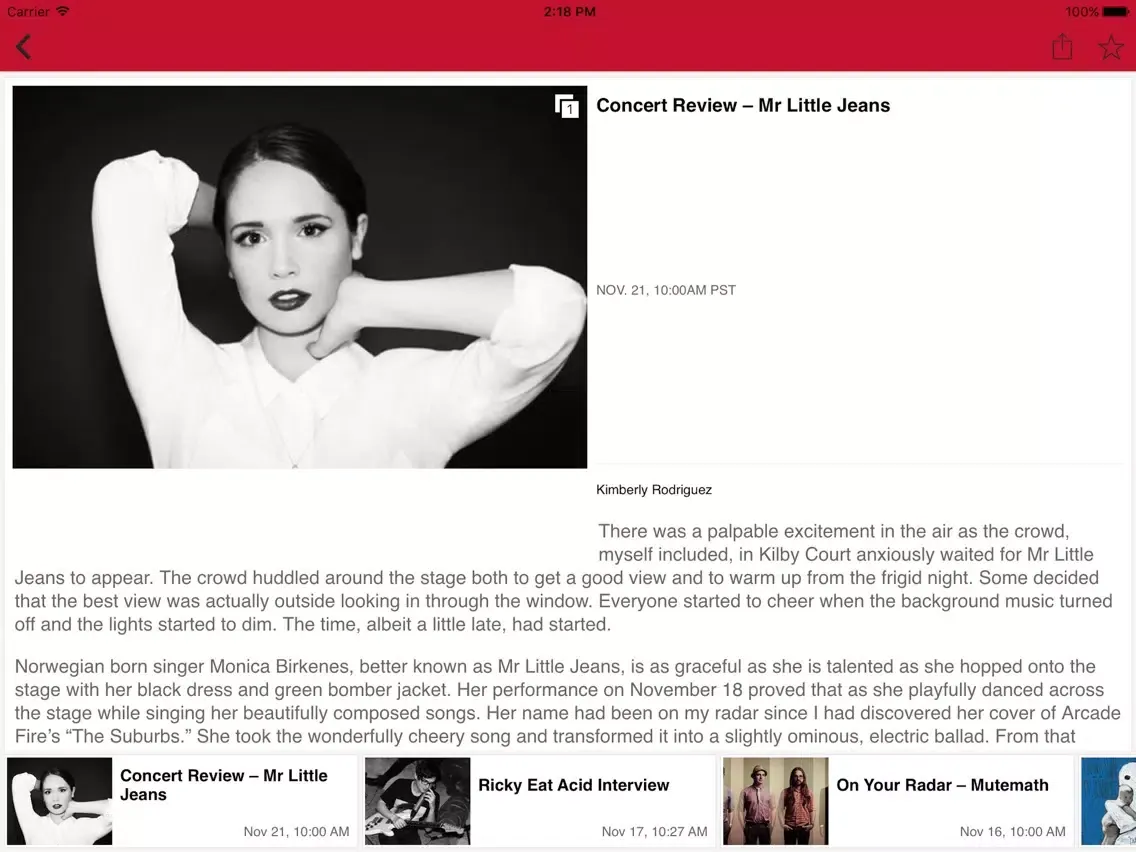 Tangkapan layar K-UTE Radio iPad 