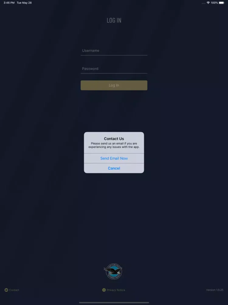 Tangkapan skrin Pratt & Whitney Track iPad 