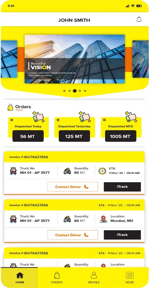 ภาพหน้าจอของ UltraTech Customer Connect