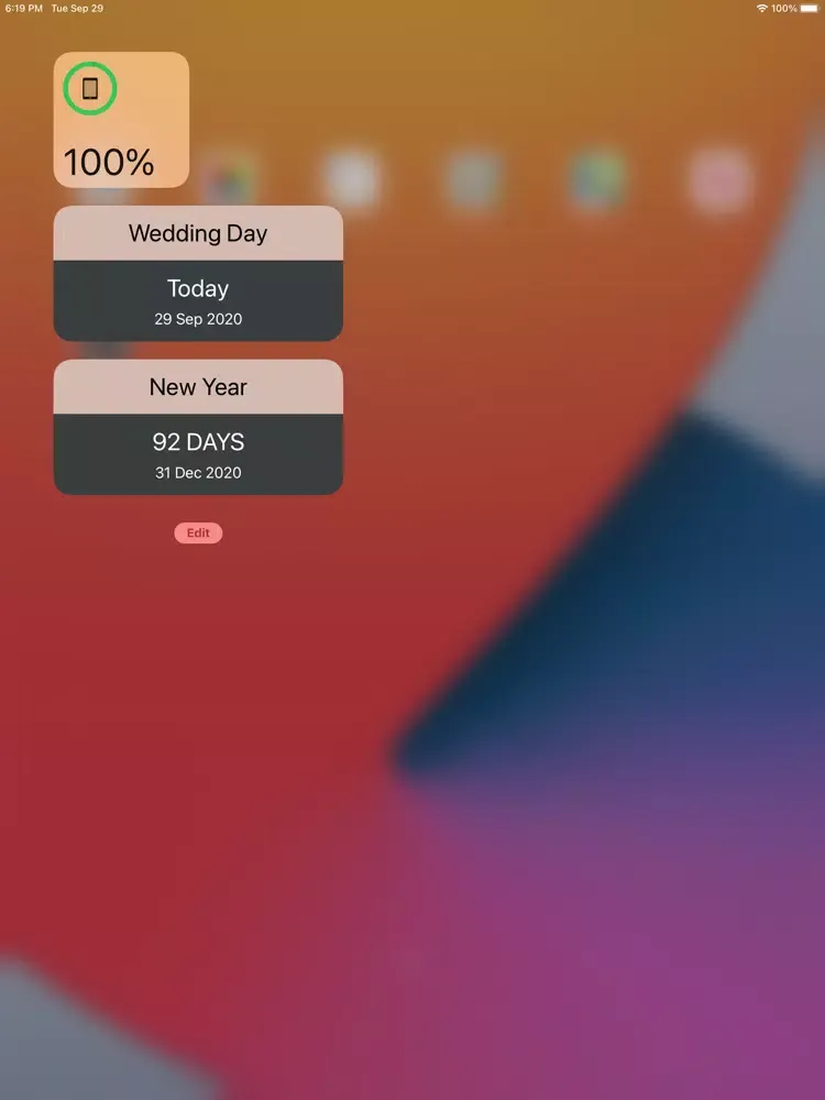 Big Days Widget iPad  スクリーンショット