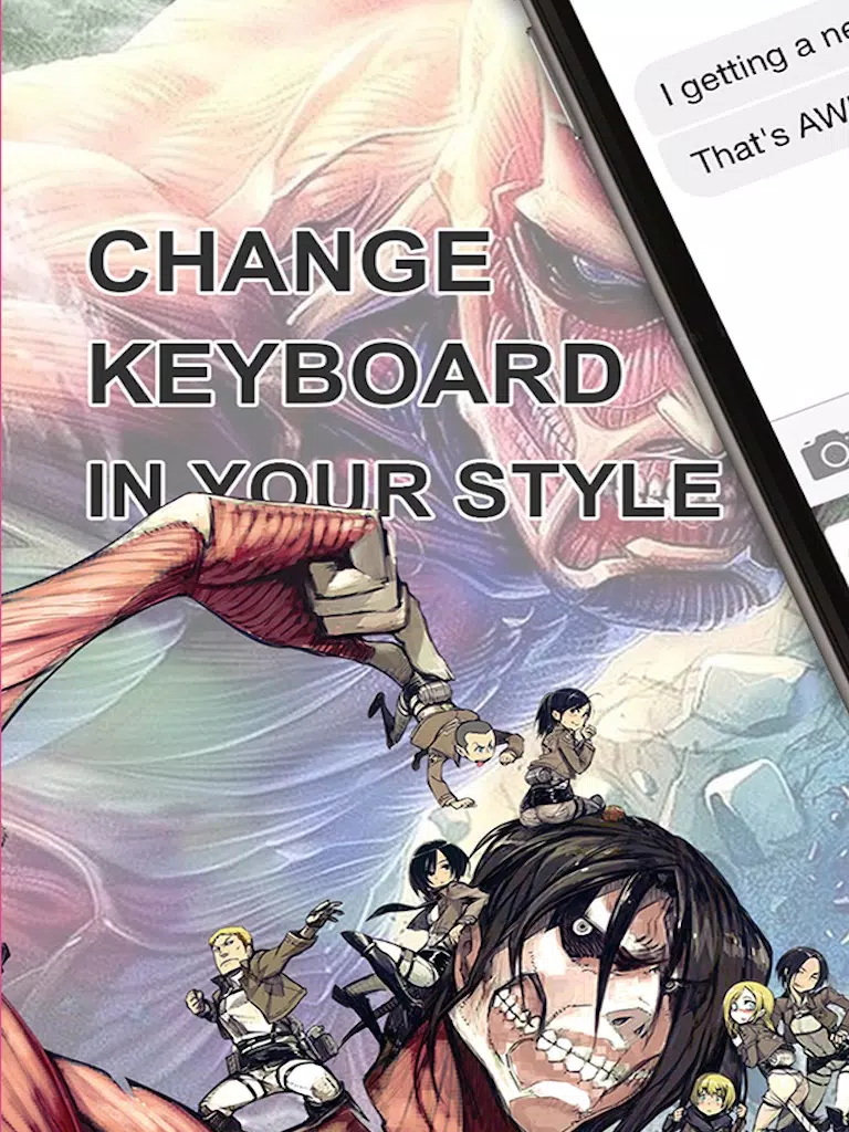 صور Custom Keyboard Cartoon Anime Manga : Color & Wallpaper Themes in Attack on Titan Style iPad 