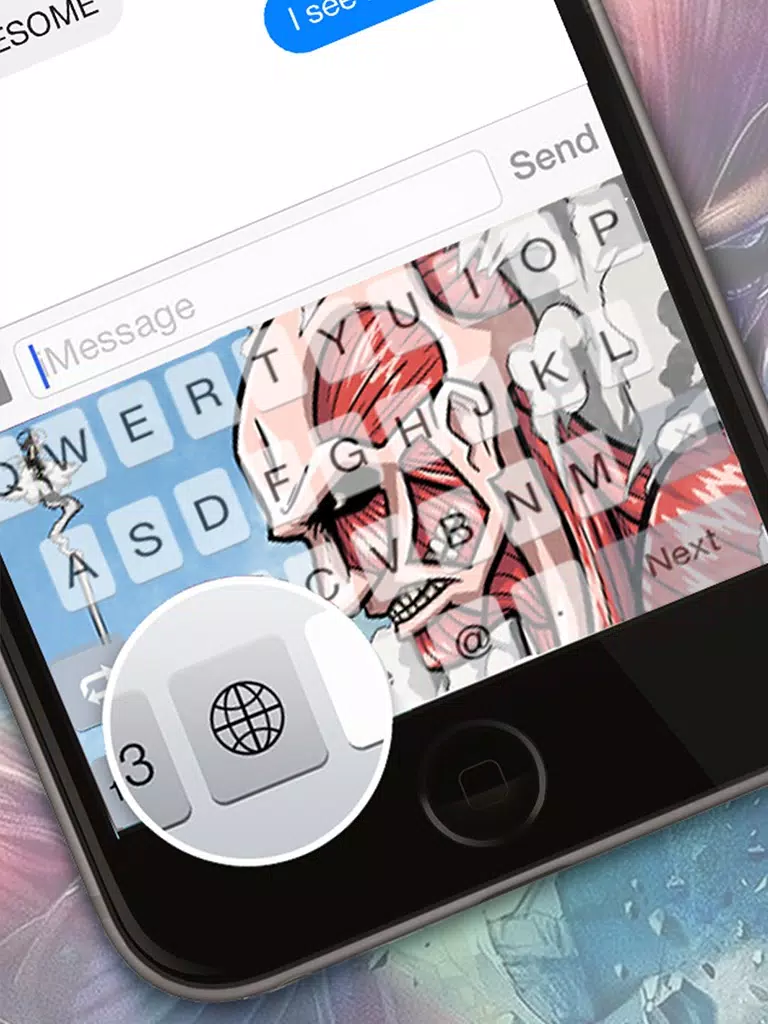 صور Custom Keyboard Cartoon Anime Manga : Color & Wallpaper Themes in Attack on Titan Style iPad 