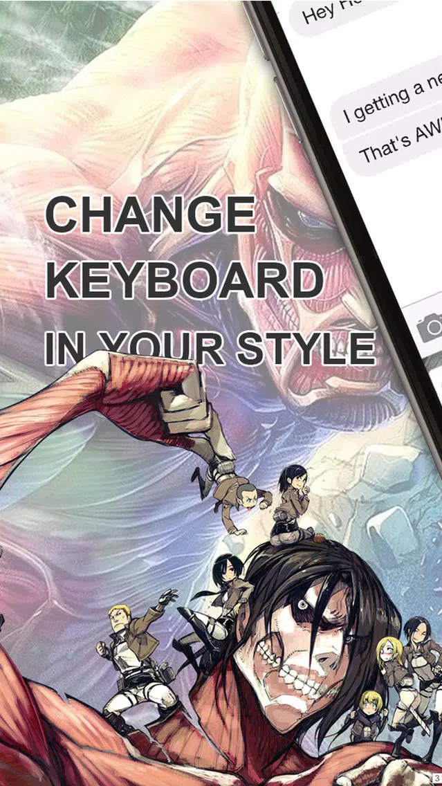 صور Custom Keyboard Cartoon Anime Manga : Color & Wallpaper Themes in Attack on Titan Style