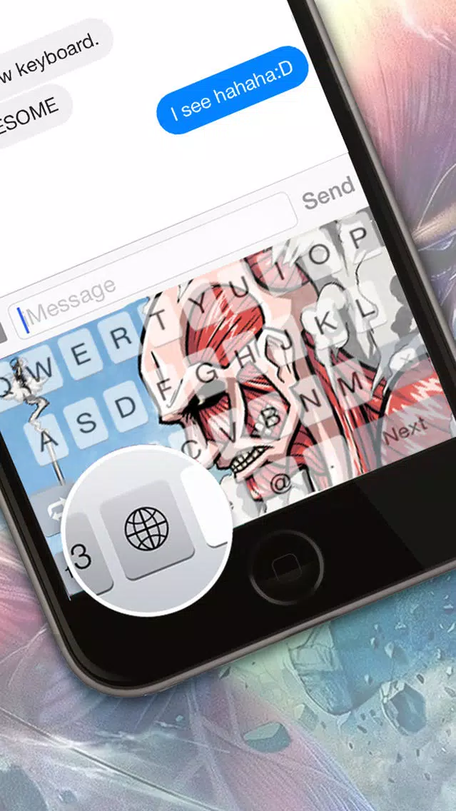 صور Custom Keyboard Cartoon Anime Manga : Color & Wallpaper Themes in Attack on Titan Style