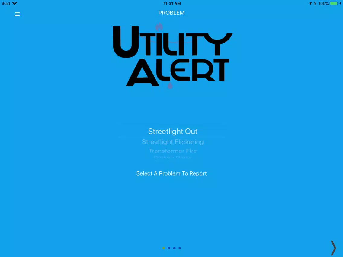 Ảnh chụp màn hình của Utility Alert iPad 