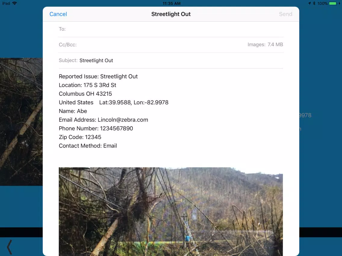 Ảnh chụp màn hình của Utility Alert iPad 