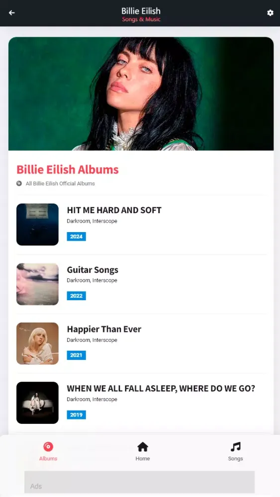 Billie Eilish: Songs & Music 스크린샷