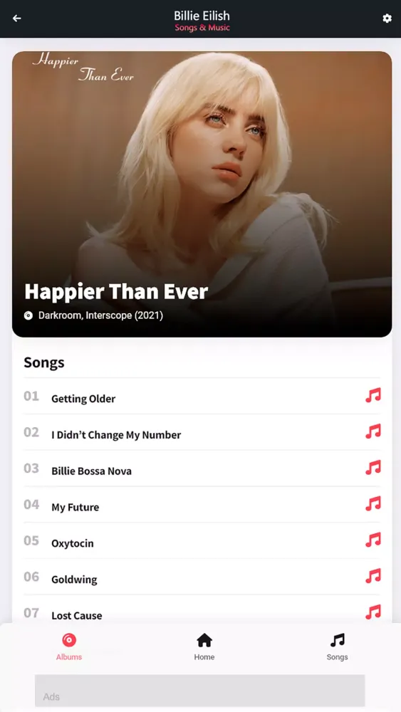 Billie Eilish: Songs & Music 스크린샷