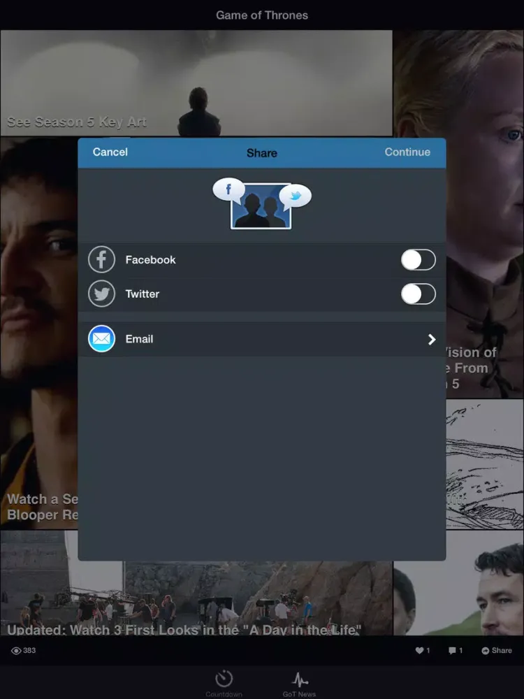 Tangkapan skrin Countdown - for Game of Thrones iPad 