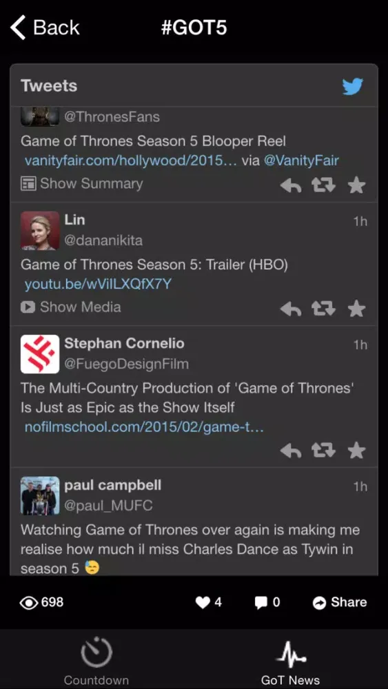 Tangkapan skrin Countdown - for Game of Thrones