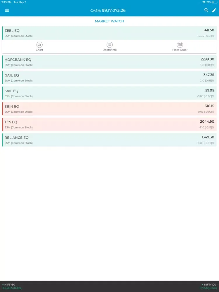 Screenshot di Utrade Virtual Trading iPad 