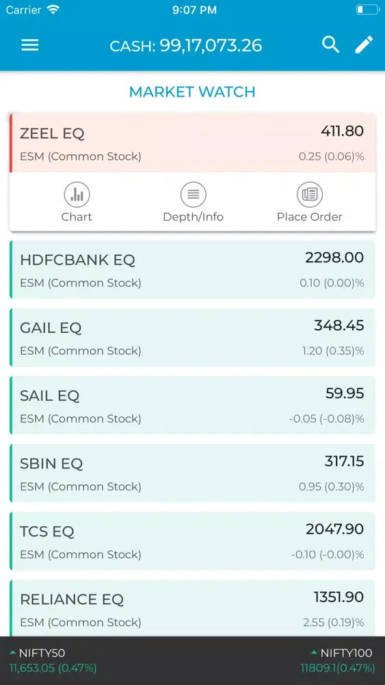 Screenshot di Utrade Virtual Trading