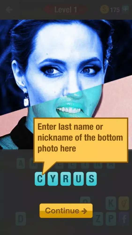 Ảnh chụp màn hình của Guess Celebrity Mashup: a challenging trivia quiz game