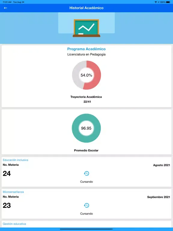 Ảnh chụp màn hình của Campus Virtual Móvil Uveg iPad 